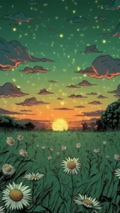 A Night in a Daisy Yard
